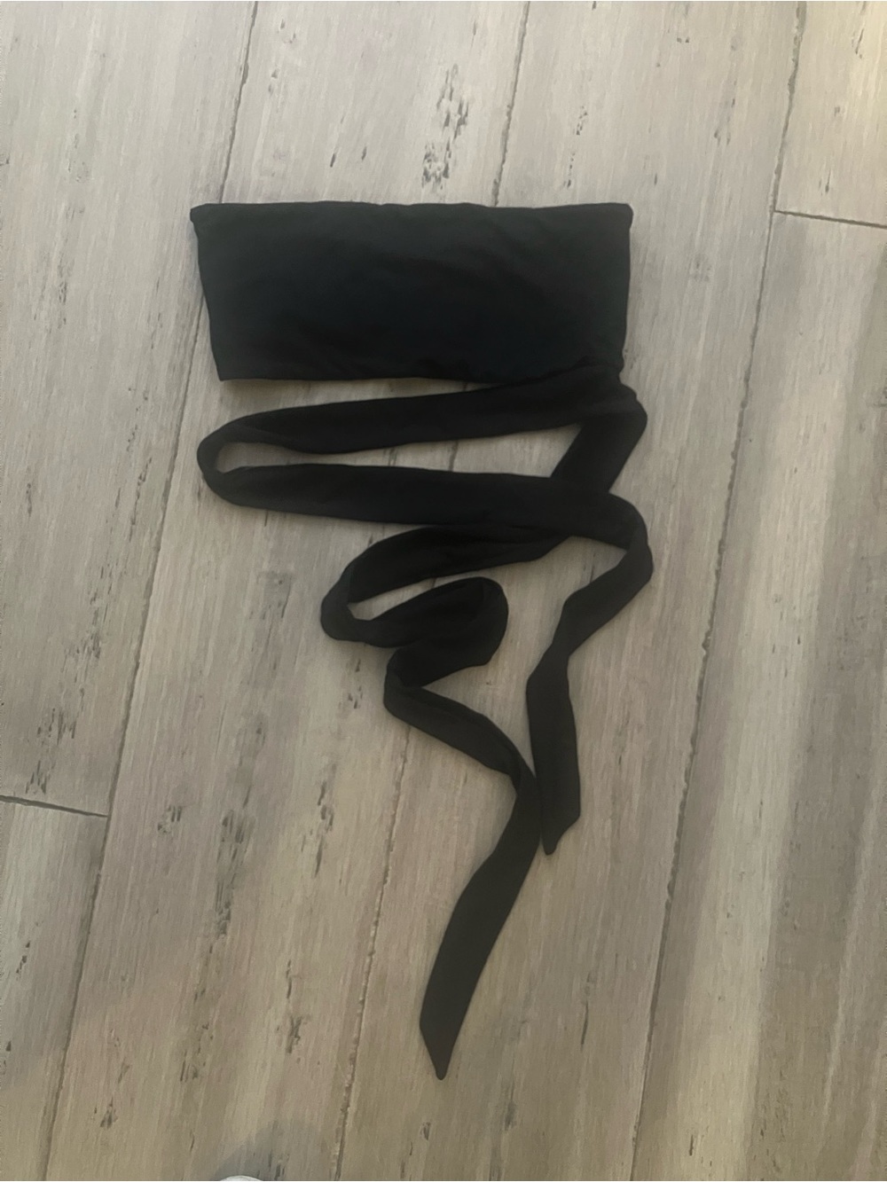 Indah Black Wrap Bandeau Crop Top S